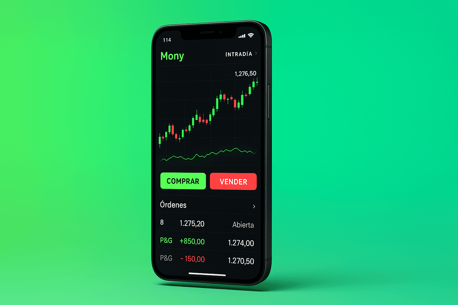 Screenshot de Trading en la app Mony